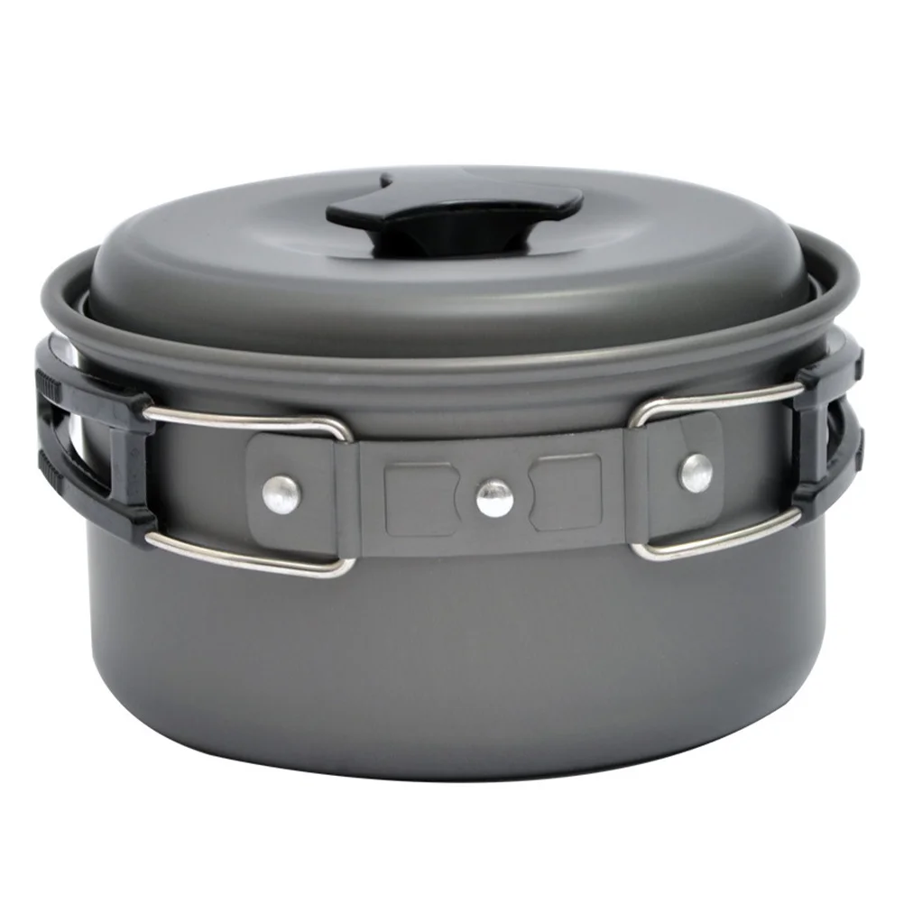 

1pc Foldable Lightweight Aluminum Outdoor Cooking Pot For Hiking Travel Camping Cookware Folding Pot Camping Accessories