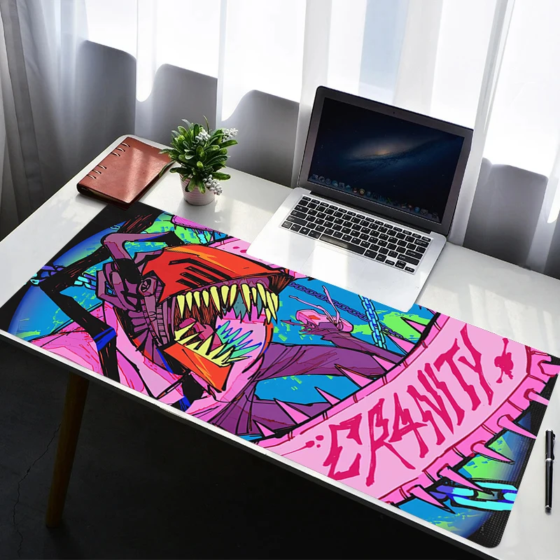 Mouse Pad Laptop Rubber Extended Desktop Mat Computer Gamer HD Mousepad PC C-chainsaw Man Denji Gaming Accessories Keyboard Pad