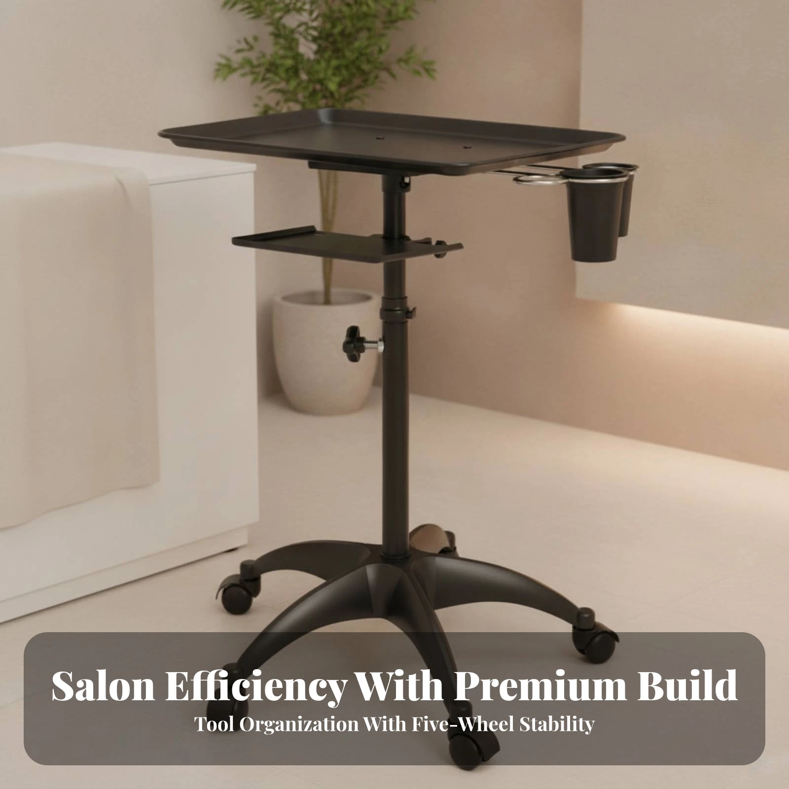 Hair Salon Trolley Sturdy Hairdressing Trolley Salon Tray Cart Stable Heavy-Duty for Hairdressers, Beauty Parlors