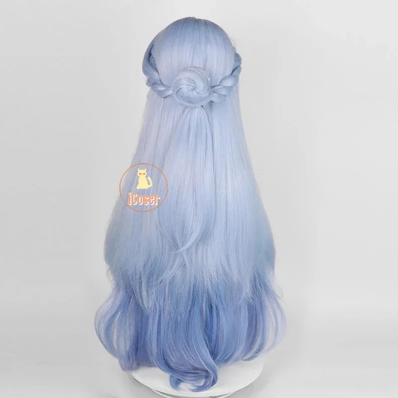 Game Robin Cosplay Wig Honkai Star Rail 96CM Long Blue Hair Wings Headwear Singer Halloween Party for Women Girl Props iCoser