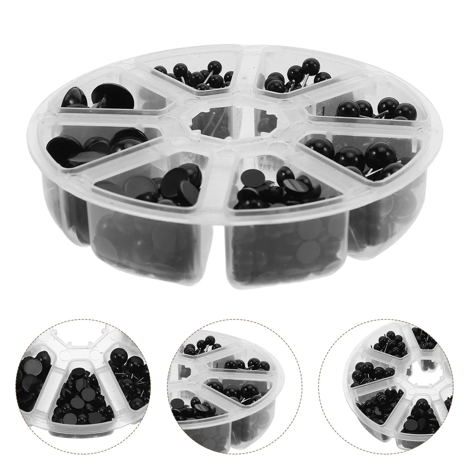 

1 комплект, реалистичные круглые пластиковые глазные яблоки, защитные глаза с плоской задней частью для ручной работы, игла для вязания крючком, аксессуары для глаз