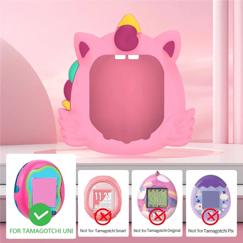 【الضرورة】غطاء حماية لطيف من السيليكون المقاوم للصدمات مع حبل إصبع لـ Tamagotchi Uni 2023