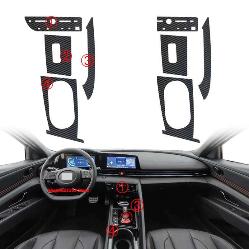 

Car Sticker For Hyundai Elantra CN7 2020 2021 Accessories Gear Shift Frame Panel Membrane Decoration Cover Interior Modification