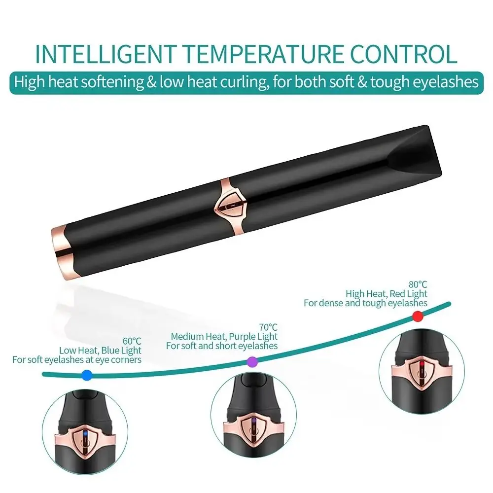 Wide Angle Electric Eyelash Curler Lasting Curling Bezel-free Heated Eyelash Curling Device Fast Heating USB Charging