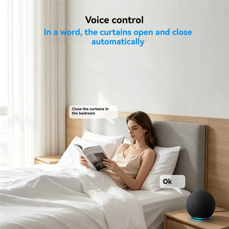 AB13-Tuya Wifi Smart Curtain Robot Automatic Curtain Opener Voice Control Remote Control Smart Electric Curtain Motor