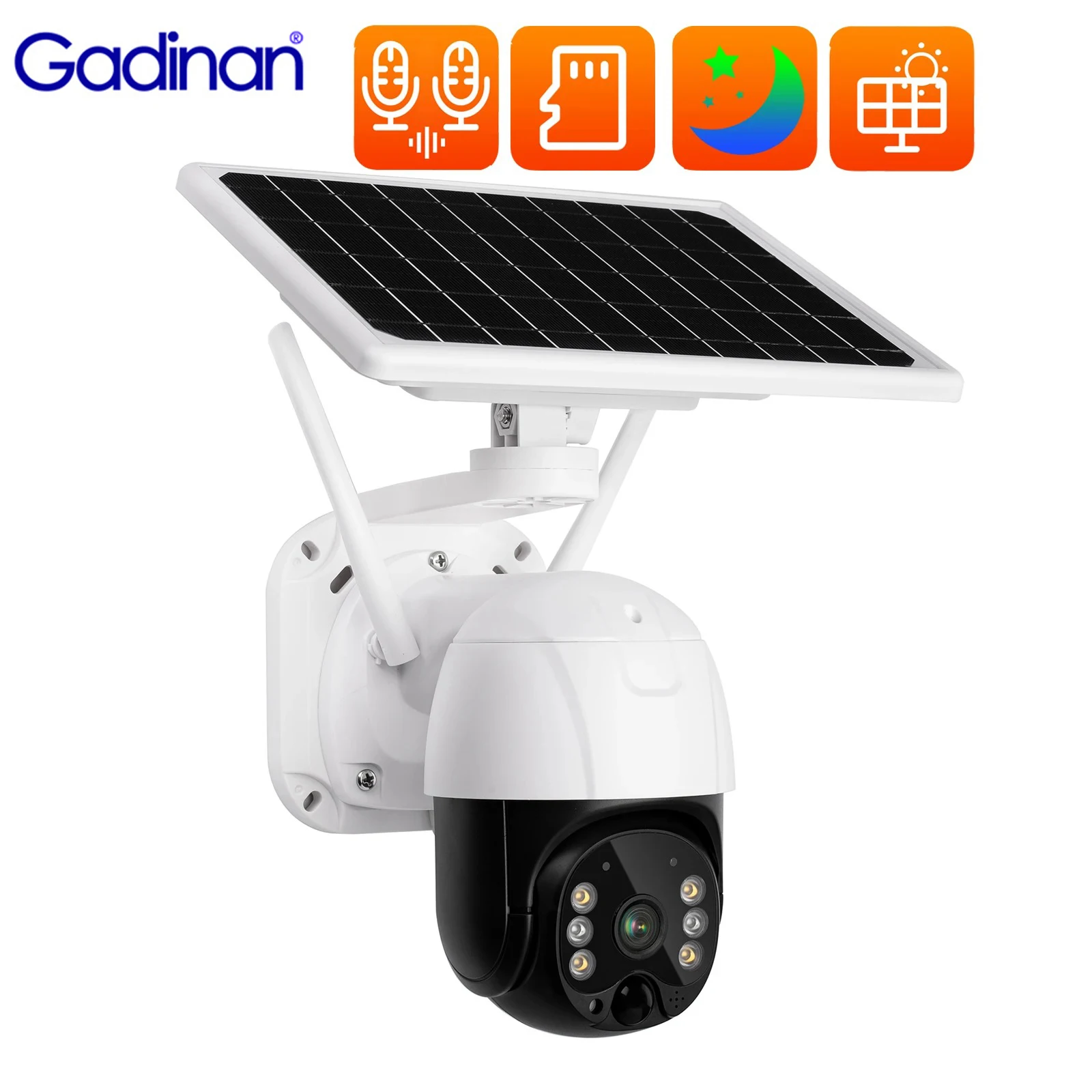 

3MP 4G/WiFi IP PTZ Camera 8W Solar Panel Rechargeable Battery Motion Detection Alarm Home Security Camera P2P Video Surveillance