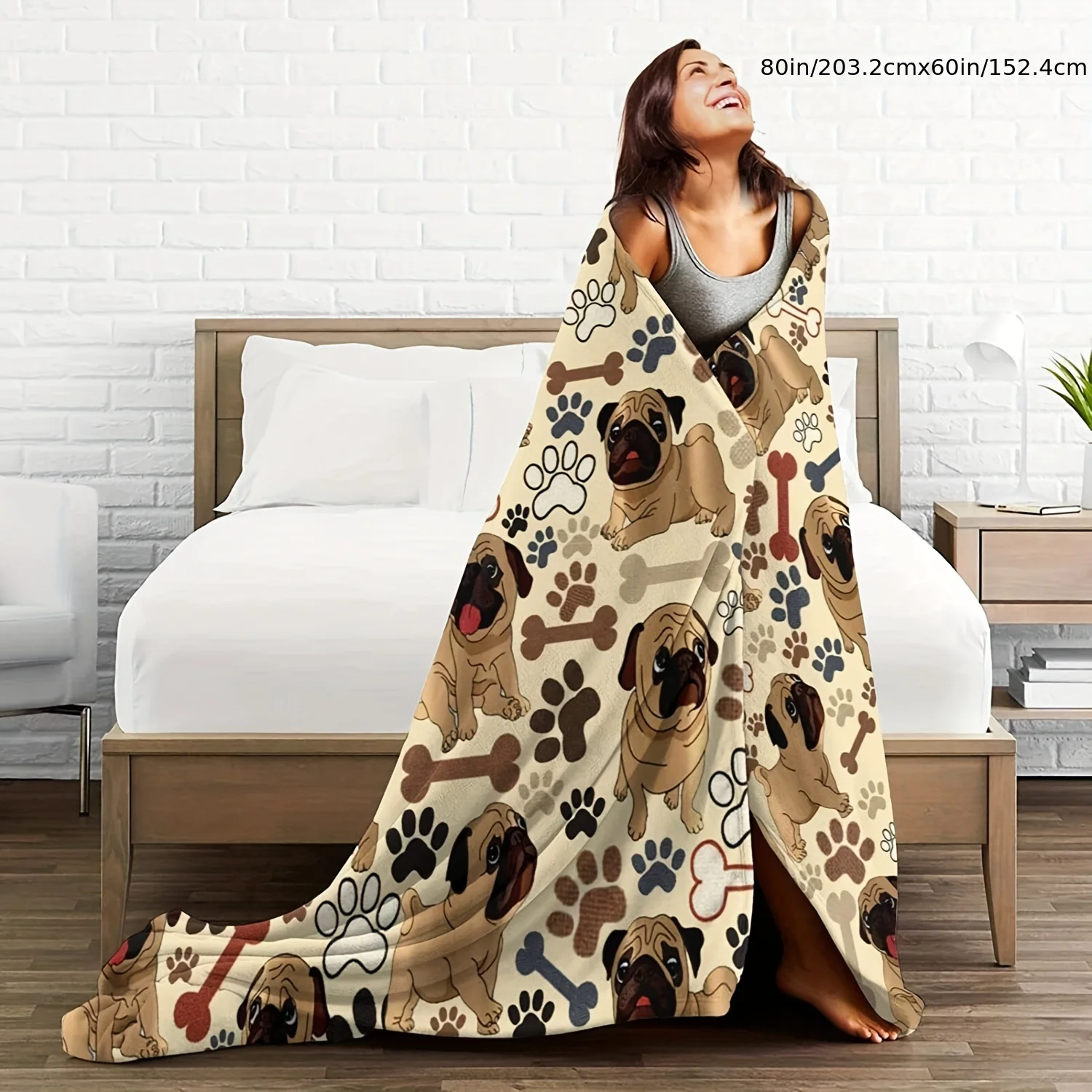 Soft Dog Paw Print Blanket 3