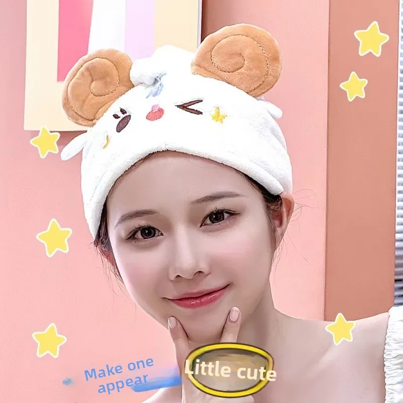 Cute Kawaii Sheep Dry Hair Cap Super Absorbent Quick Drying Hair Towel Japanese Style Lazy Wrap Dry Hair Cap
