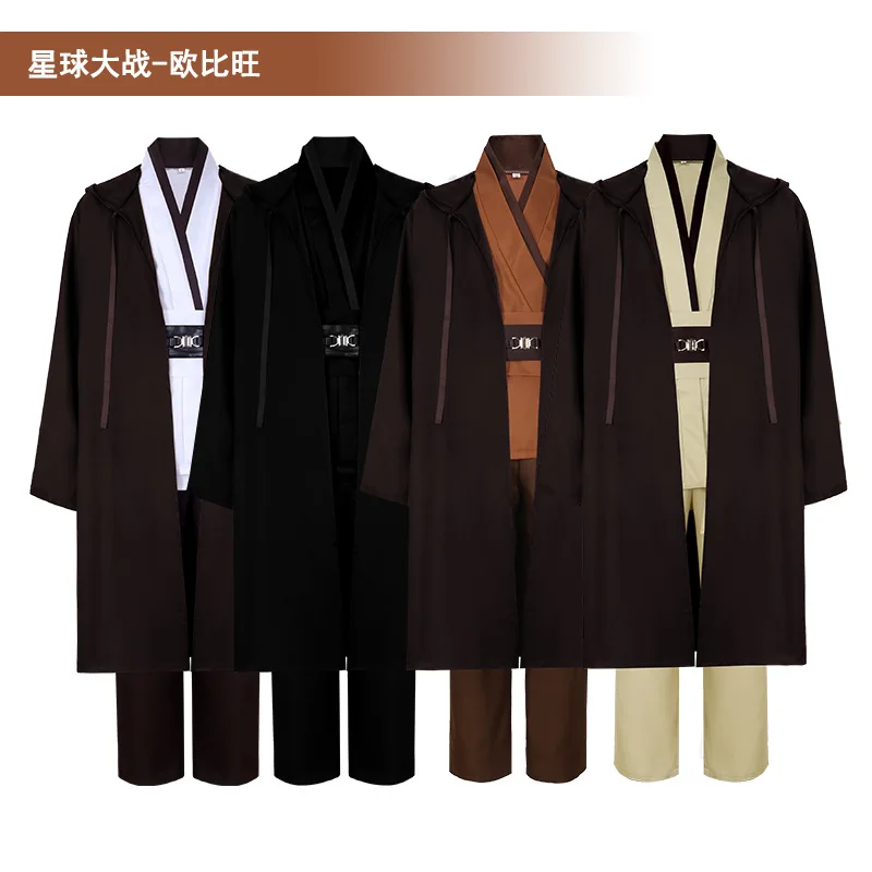 2024 New Version Star Soft Polyester Wars Costume Halloween Jedi Classic Knight Playing Obi Wan Kenobi Costume