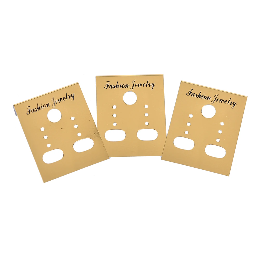 100 Stück Goldene Professionelle Kunststoff-DIY-Schmuckverpackungskarten Ohrring-Ohrstecker-Halter Display-Hängekarten – Detail 5