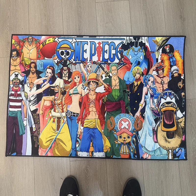 

One Piece Anime Rug Straw Hat Pirates Luffy Zoro Nami Sanji Chopper Ace Law Shanks Carpet Living Room Bedroom Floor Mat Decor