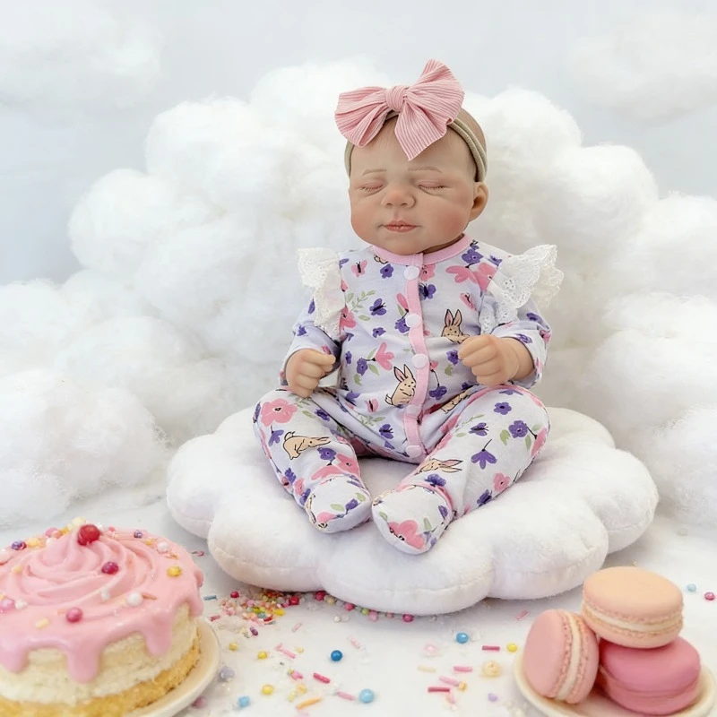 

Кукла Реборн Паскаль, 48 см, полностью виниловая, спящая девочка, с расписанными вручную волосами