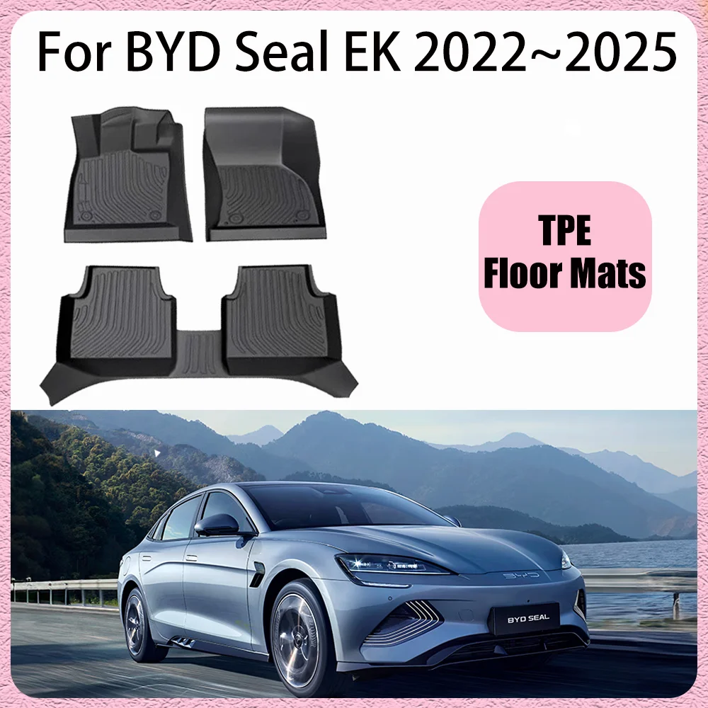 

Для BYD Seal EK 2022 ~ 2025 2023 2024 RHD LHD Автомобильные коврики из ТПЭ, устойчивые к царапинам ковры, аксессуары для защиты салона