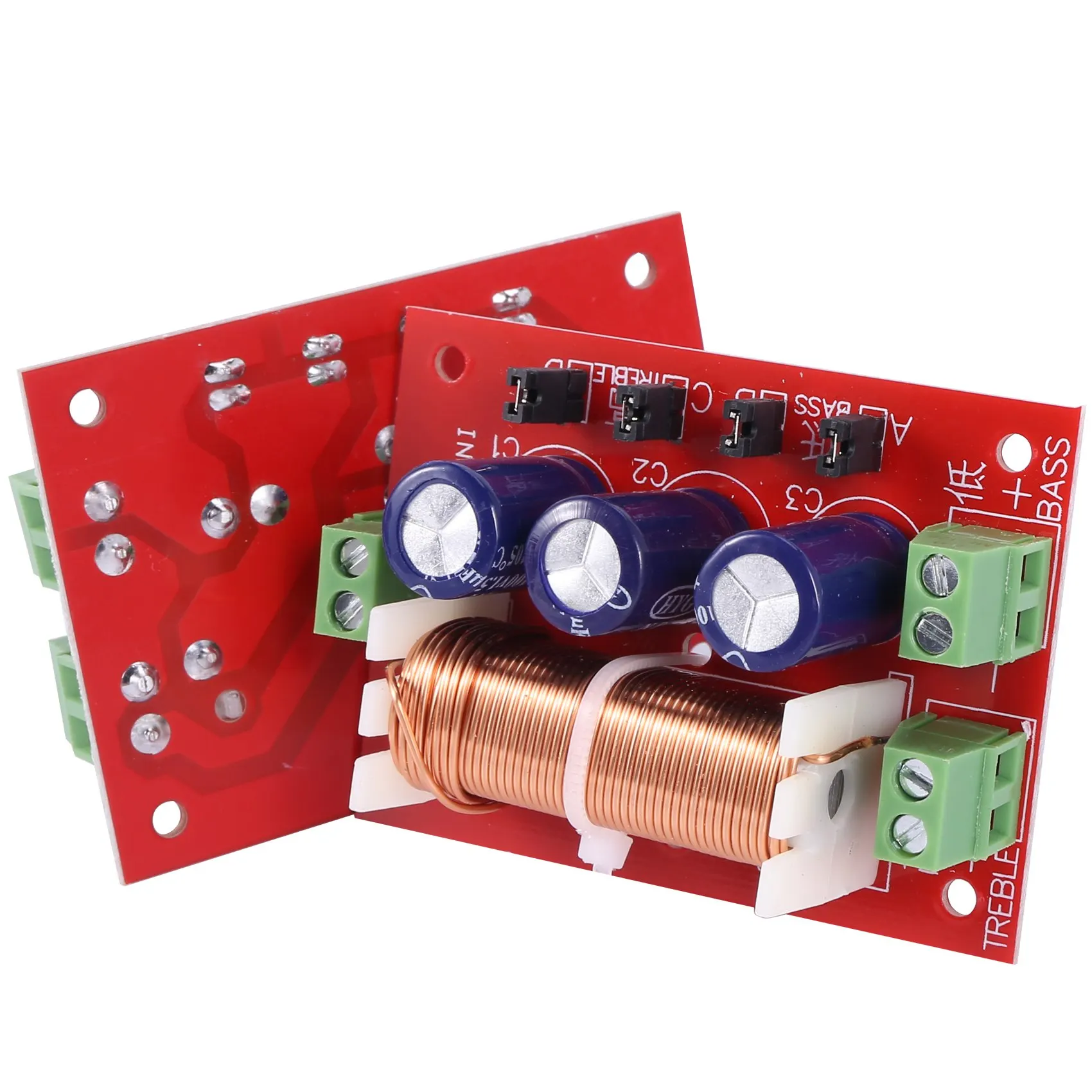 2 buah Speaker Crossover 400W, penyesuaian Audio 2 arah Tweeter Bass penyaring frekuensi pembagi untuk 2-16Ohm