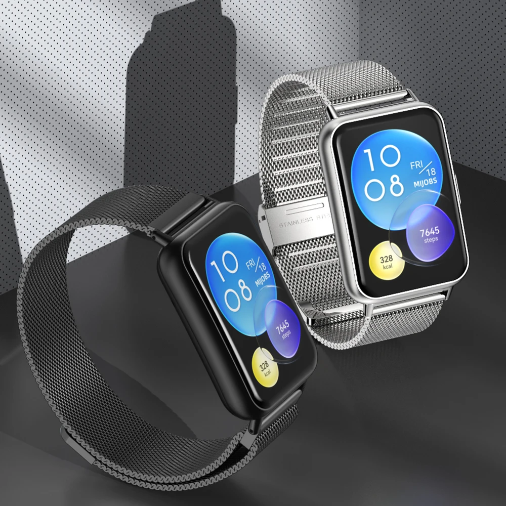 سوار من الفولاذ المقاوم للصدأ لساعة Huawei Watch FIT 2 ملحقات حزام بديل لسوار الساعة المعدني Correa Huawei Watch fit2 Band