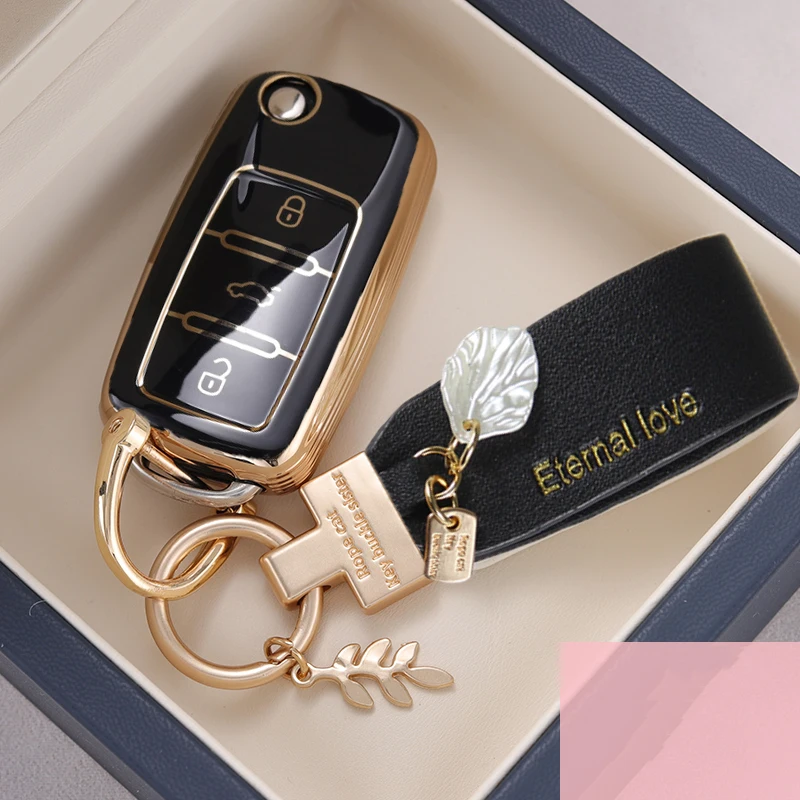 حافظة مفاتيح السيارة من البولي يوريثان غطاء شل لسيارة فولكس فاجن بولو جولف باسات تيجوان بيتل كادي T5 Up Eos سكودا اوكتافيا سيات ليون ألتيا