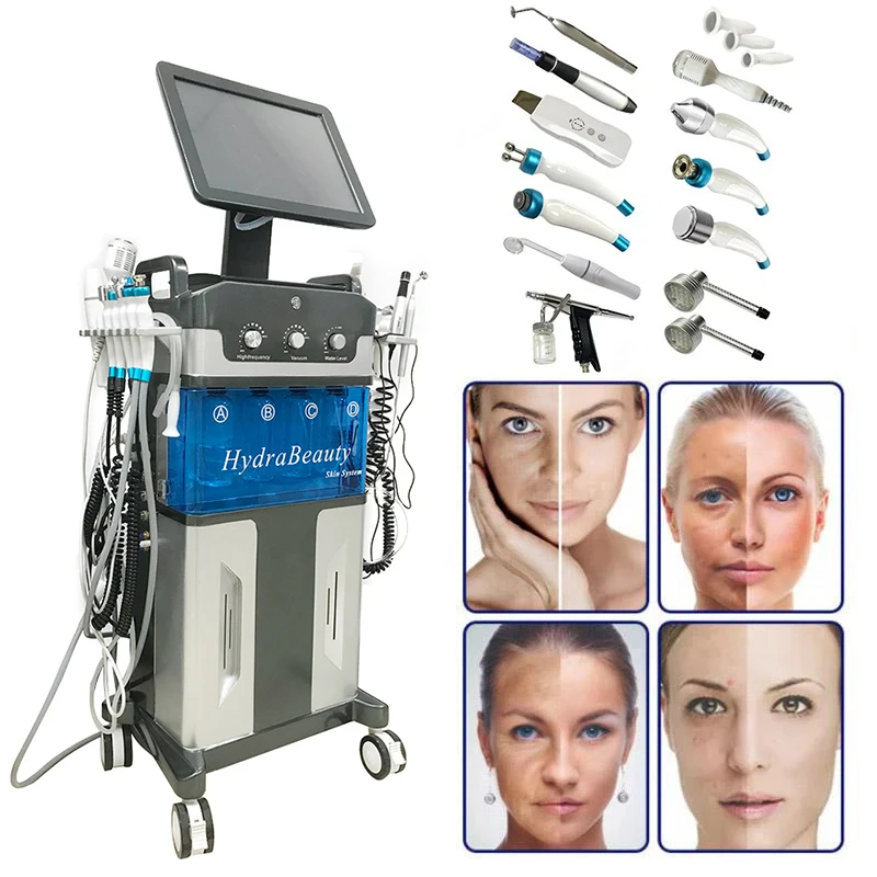 

14 In 1 Hydro Facial Machine Aqua Peeling Facial Machine Deep Clear Oxygen Jet Spray Hydro Facials Dermabrasion Equipment Salon