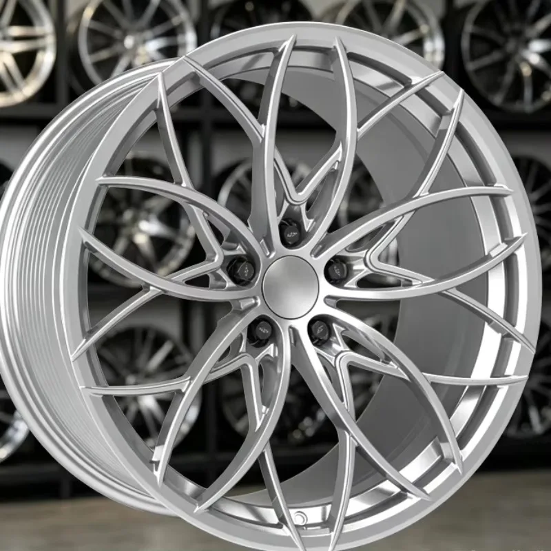 【2026】6061-T6 Brushed Silver Crossed Spoke Forged Wheels 5x114.3 5x112 5x120 Aluminum Alloy Rims Premium Quality 16/17/18/19/20/