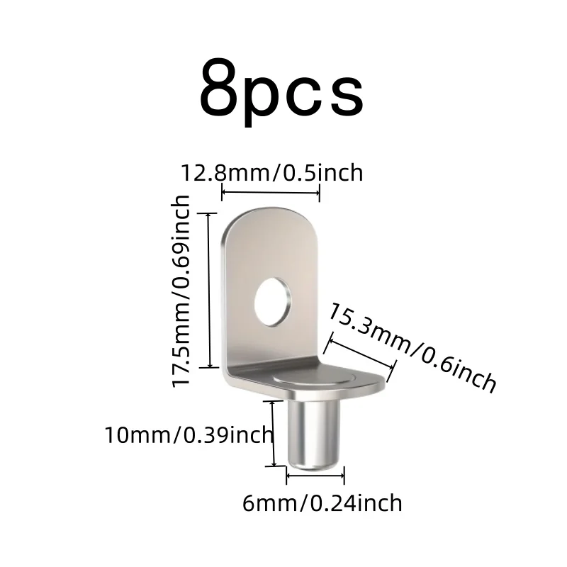 Easy Insert Install Furniture Layer Board Pins 8 pcs 6*10mm, perfect for Wardrobe Layer Pins, Sturdy Load Support