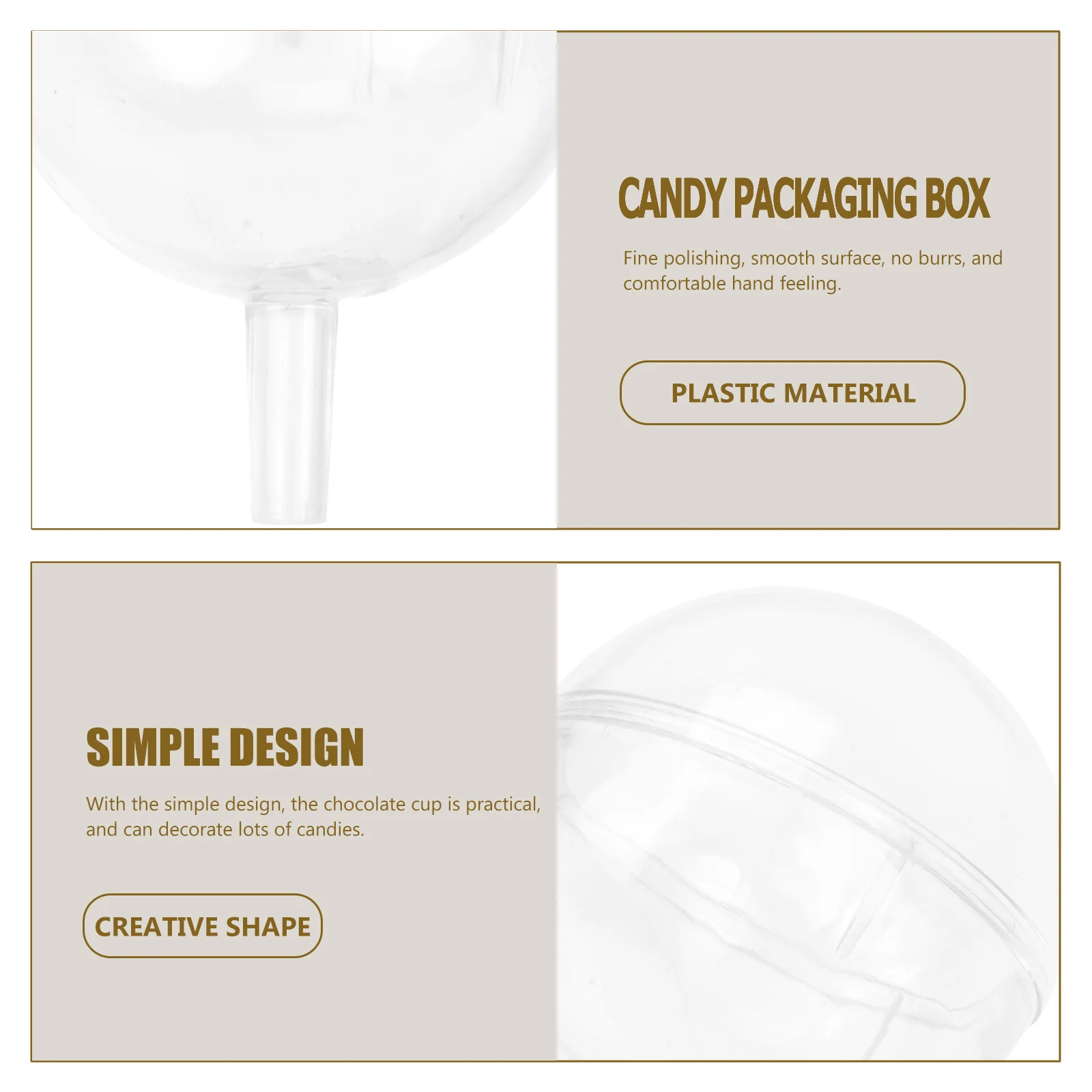 

Chocolate Crystal Ball y Packaging Case Plastic Christmas Decorations Wrappers Durable Easy Boxes Suitable