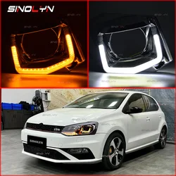 Sinolyn Upgrade Kit For VW Polo 6C 2014 Halogen Headlights U Led DRL D2S D2H Bi Xenon Projector Lenses Turn Signal For Hella 3R