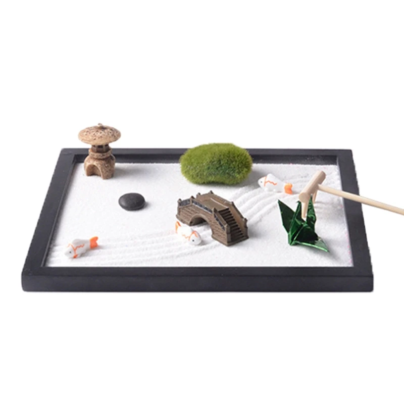 

Miniature Garden Sand Meditation Peaceful Relax Decoration Set Ornaments