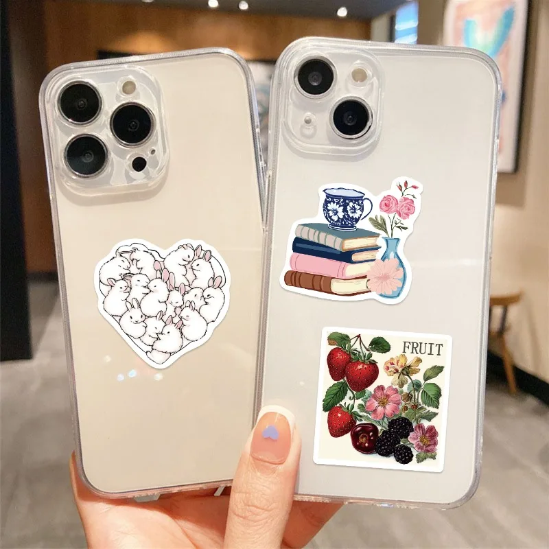 50Pcs Cute Pink Pinterest Stickers Coquette DIY Stickers Scrapbooking Phone Luggage Skateboard Waterproof Decals