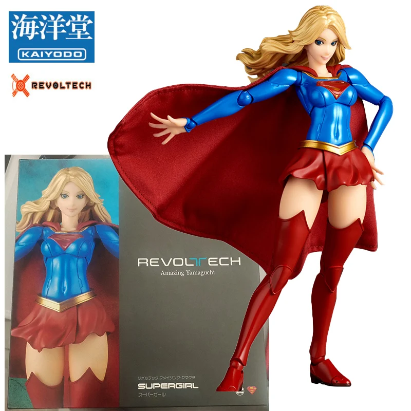 W magazynie KAIYODO 1/12 Revoltech AMAZING YAMAGUCHI DC Supergirl PVC 16CM Anime Action Figures Model Collection Toy