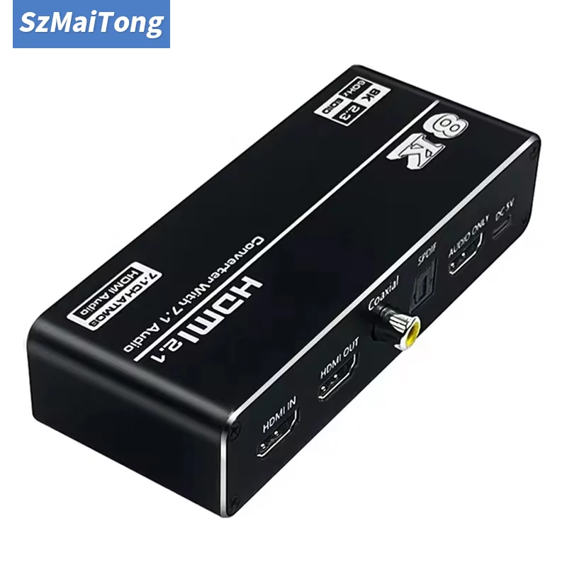 

8K 60Hz HDMI Audio Extractor 7.1CH 5.1CH 2CH Stereo Audio Extractor Converter Optical TOSLINK SPDIF Audio Splitter Adapter