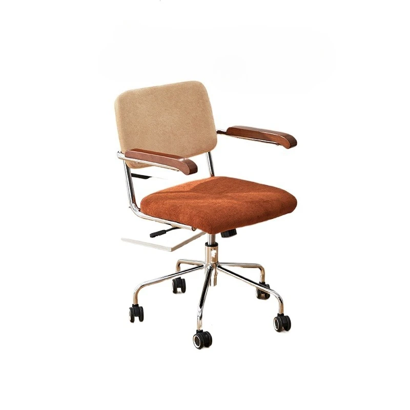 

D5 home retro computer chair study desk study chair comfortable sedentary bedroom flannel makeup chair