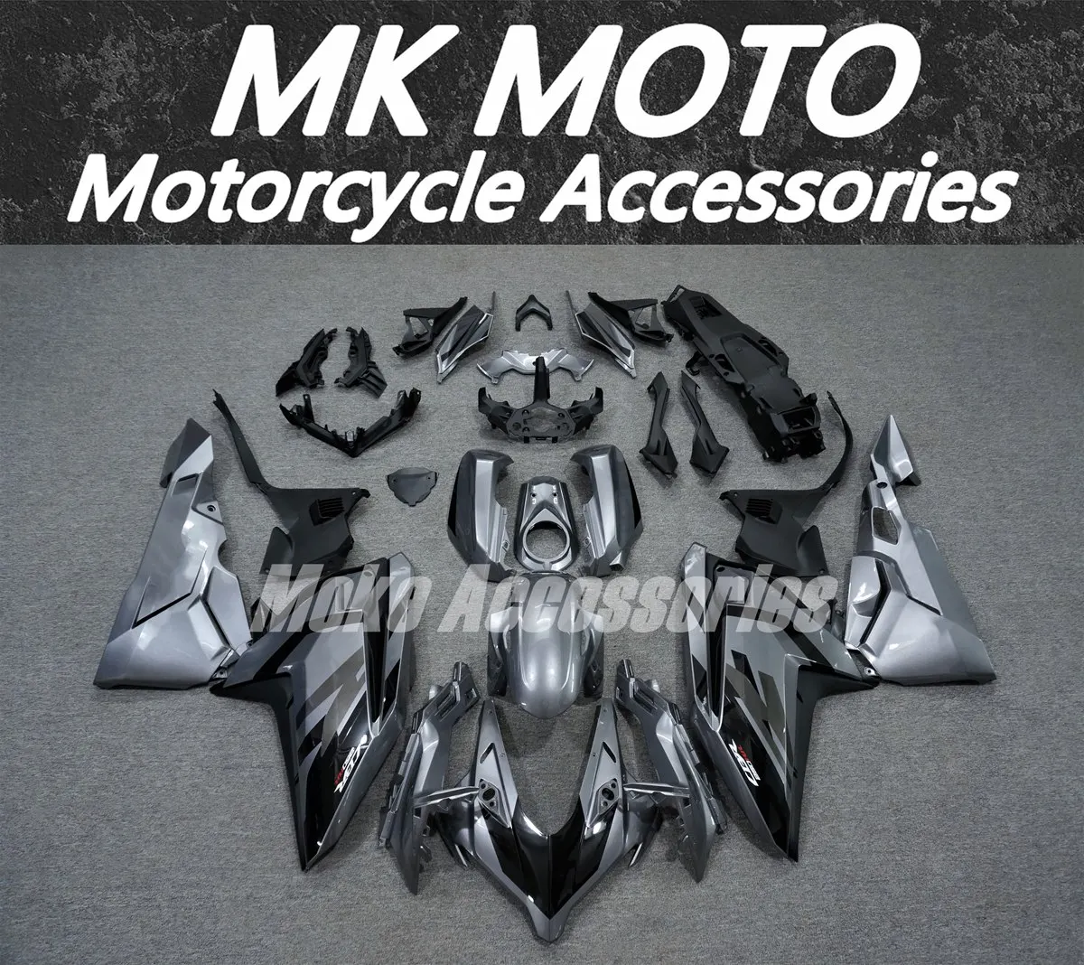

Комплект обвесов Moke Moto для мотоцикла CBR250RR 2017-2022, ABS-пластик, серебристо-черный цвет.