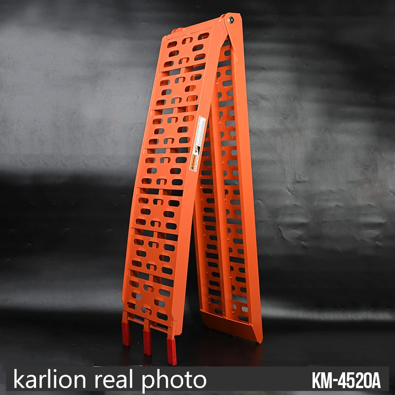 For KARLION Orange Aluminum Motorcycle Ramps-Custom Color Available CE Certified Lightweight Non-Slip 340KG Load Capacity Univer