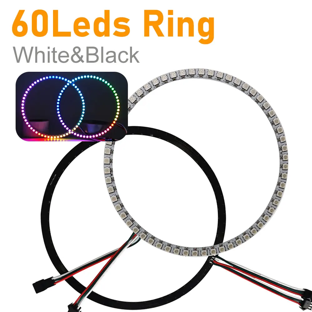 DIY LED 링 USB RF 리모컨, 개별 주소 지정 가능, WS2812, 5050 RGB, 원형 모듈 8 ~ 241LED, DC5V, WS2812B, 21 키