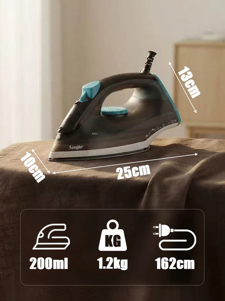 Steam Iron Sonifer SF-9095 1400W Compact Electric Iron Vertical Steam Self Cleaning Steam Burst 200ml Tank for Home