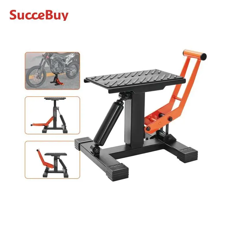 SucceBuy Motorcycle Jack Lift Stand 440lbs Dirt Bike Lift Stand Hydraulic Lift Adjustable Height Hoist Table Maintenance