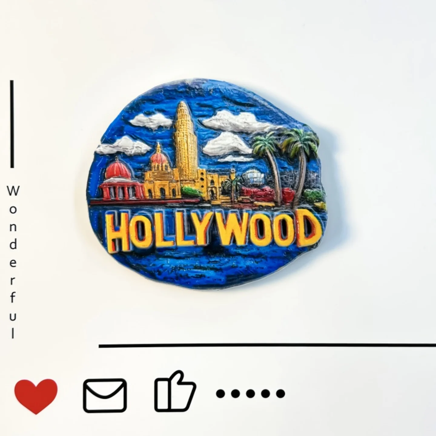 United States, Hollywood, Avenue of Stars, travel souvenirs, creative 3D, urban landscape, magnetic refrigerator stickers