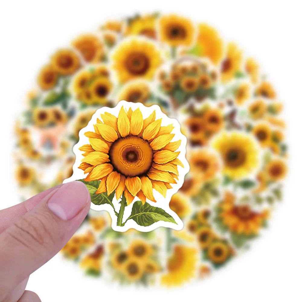 10/30/60 قطعة جديد عباد الشمس الكتابة على الجدران ملصقات الكرتون شخصية ملصقات الزخرفية DIY بها بنفسك الغيتار الهاتف كوب ماء سكيت #4