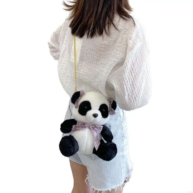 49MF hoạt hình panda túi vai dành cho trẻ phụ nữ dễ thương đồng tiền cổ cô gái sang trọng trong túi mùa