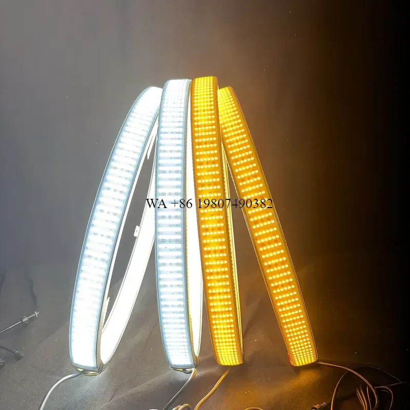 wmwmnu for Lumina 12 Row White Amber LED Wheel Light 17 Inch Double Sided 140W 2835 SMD IP67 for Truck Pickup Retrofit