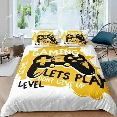

Gamepad Comforter Cover Gamer Bedding Set Teens Video Game Duvet Cover for Youth Boys Modern Game Controller Bedspread