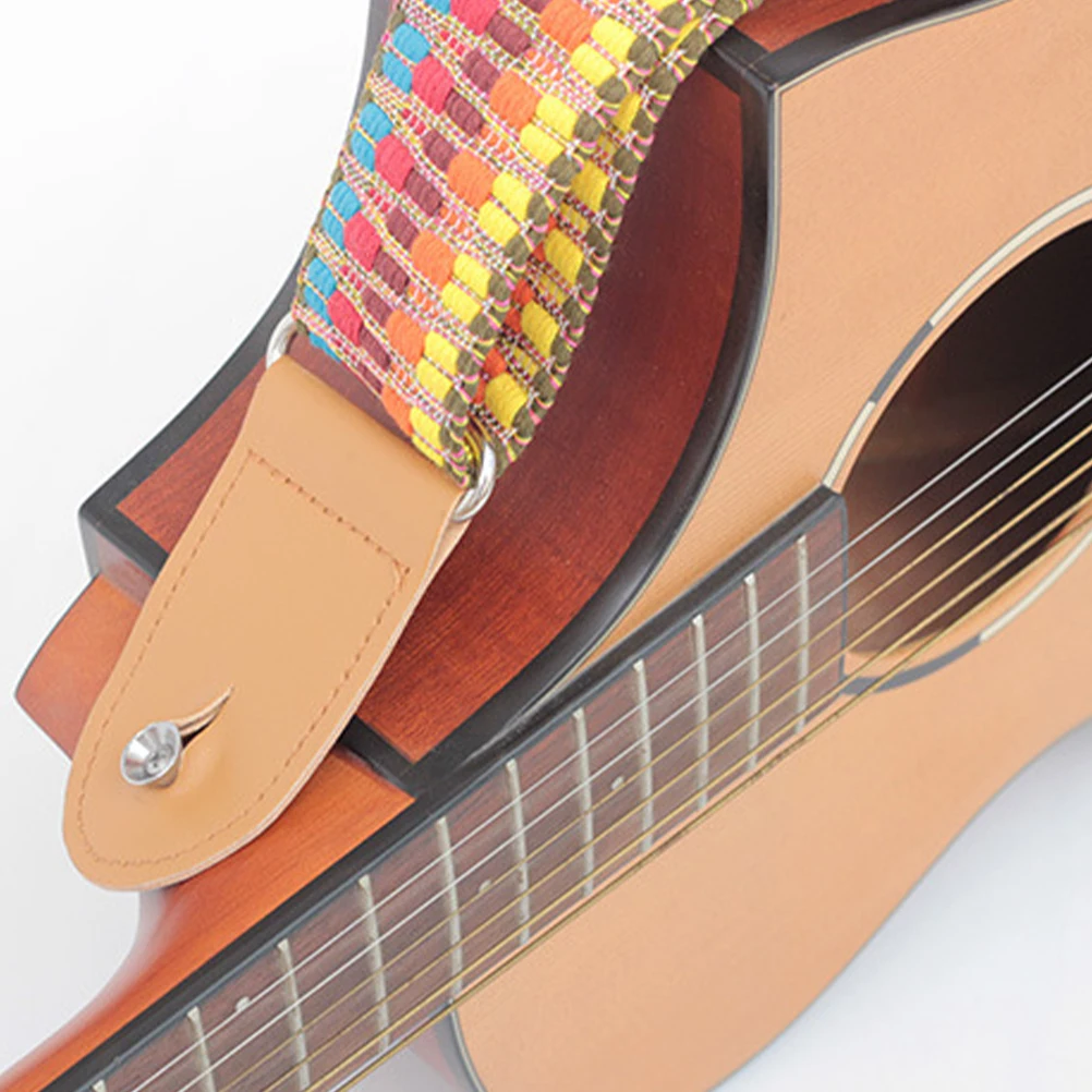 

Durable Bohemian Guitar Strap Adjustable Shoulder Belt Replacement for Acoustic Electric Bass Folk Guitar