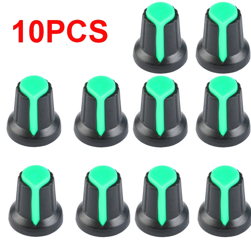 10 個 WH148 ポテンショメータノブキットスイッチプラスチックノブキャップ直径 6 ミリメートルプラムハンドルシャフト穴 AG 15X17mm