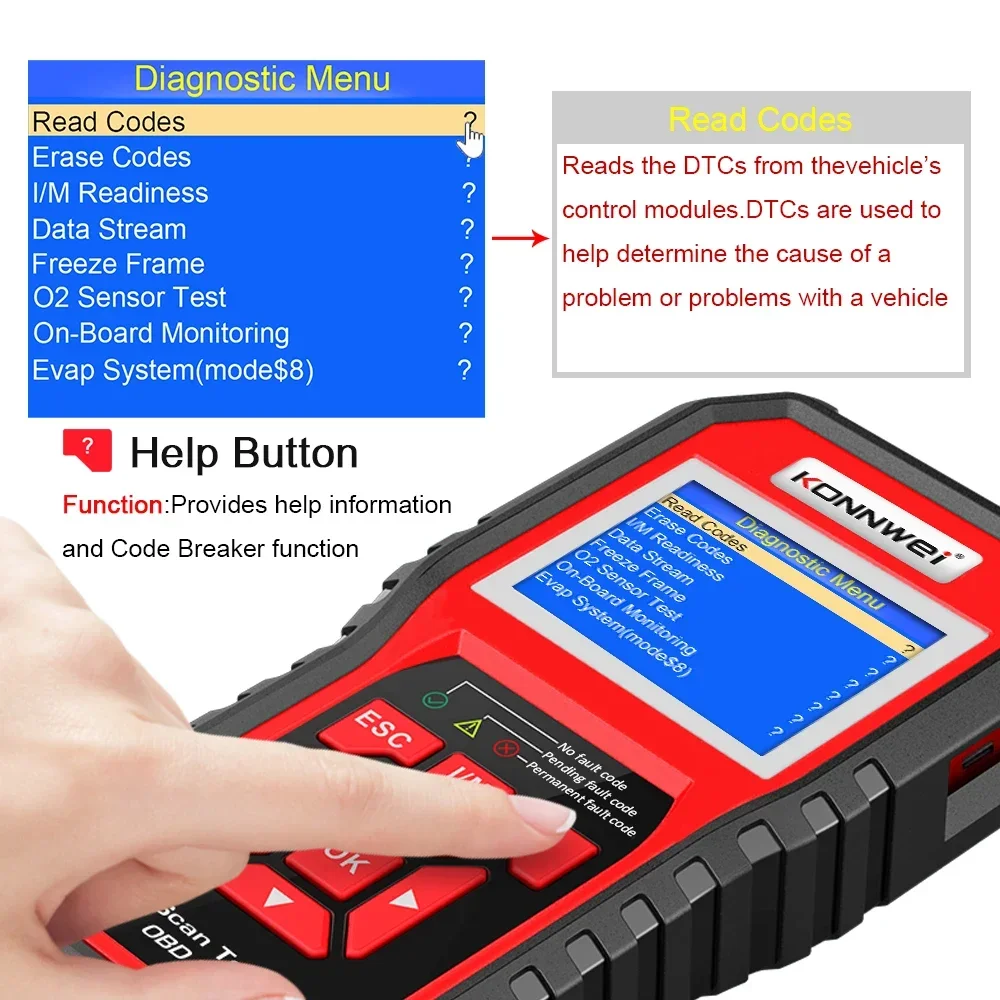 OBD2 ODB2 Scanner Auto Diagnostic Scanner KONNWEI KW850 Full Function Car Diagnosis Car Scanner Universal OBD Engine Code Reader