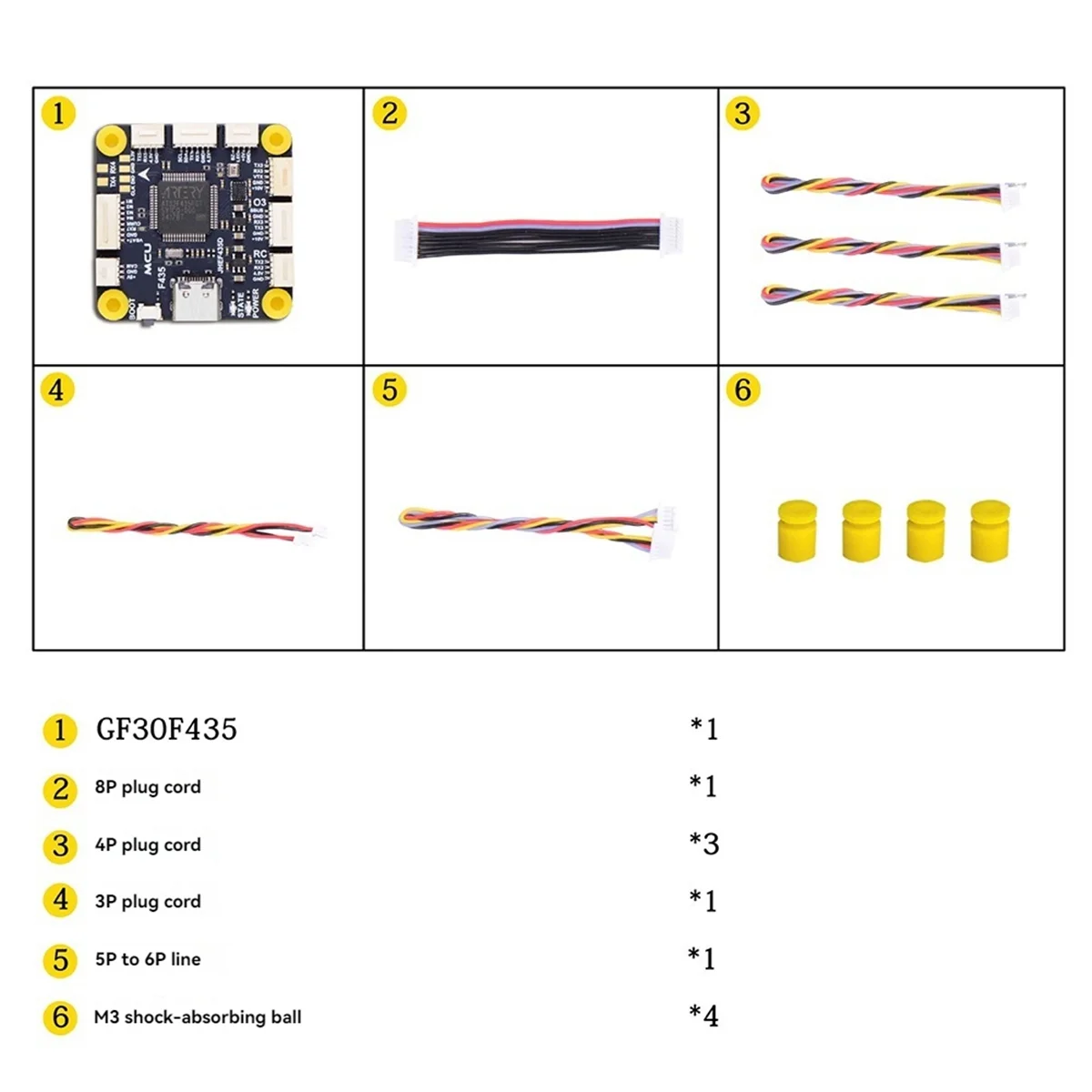 BFYLW Para JHEMCU AT32 F435 Controlador de vôo GF30 F435 para FPV Racing Drone Controlador de vôo