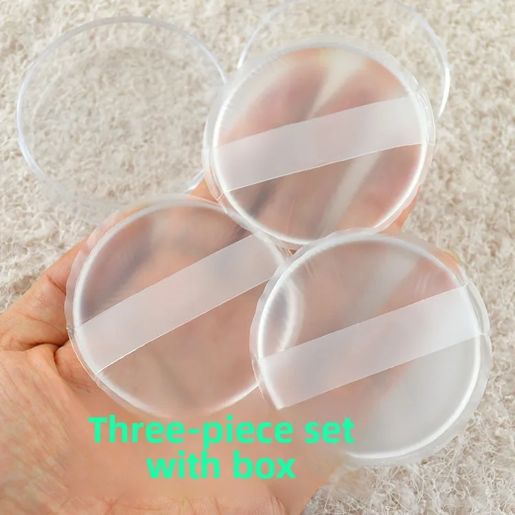 مجموعة إسفنجات مكياج سيليكون على شكل سمكة من جينجينج، 3 قطع مع علبة، إسفنجة تجميل للوجه شفافة كالكريستال لا تمتص البودرة