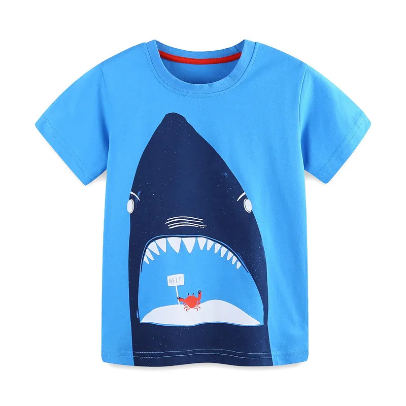 

Jumping meters 2-7T Baby Tees Tops Summer Sharks Boys Tshirts Clothes Shirts Hot Selling Kids T shirts Boys Girls Clothing