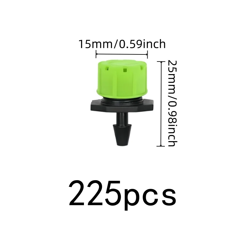 225 pcs Green-Hole Design 8-Hole Drip Emitters, great for Garden Balcony Watering, Efficient Water Saving