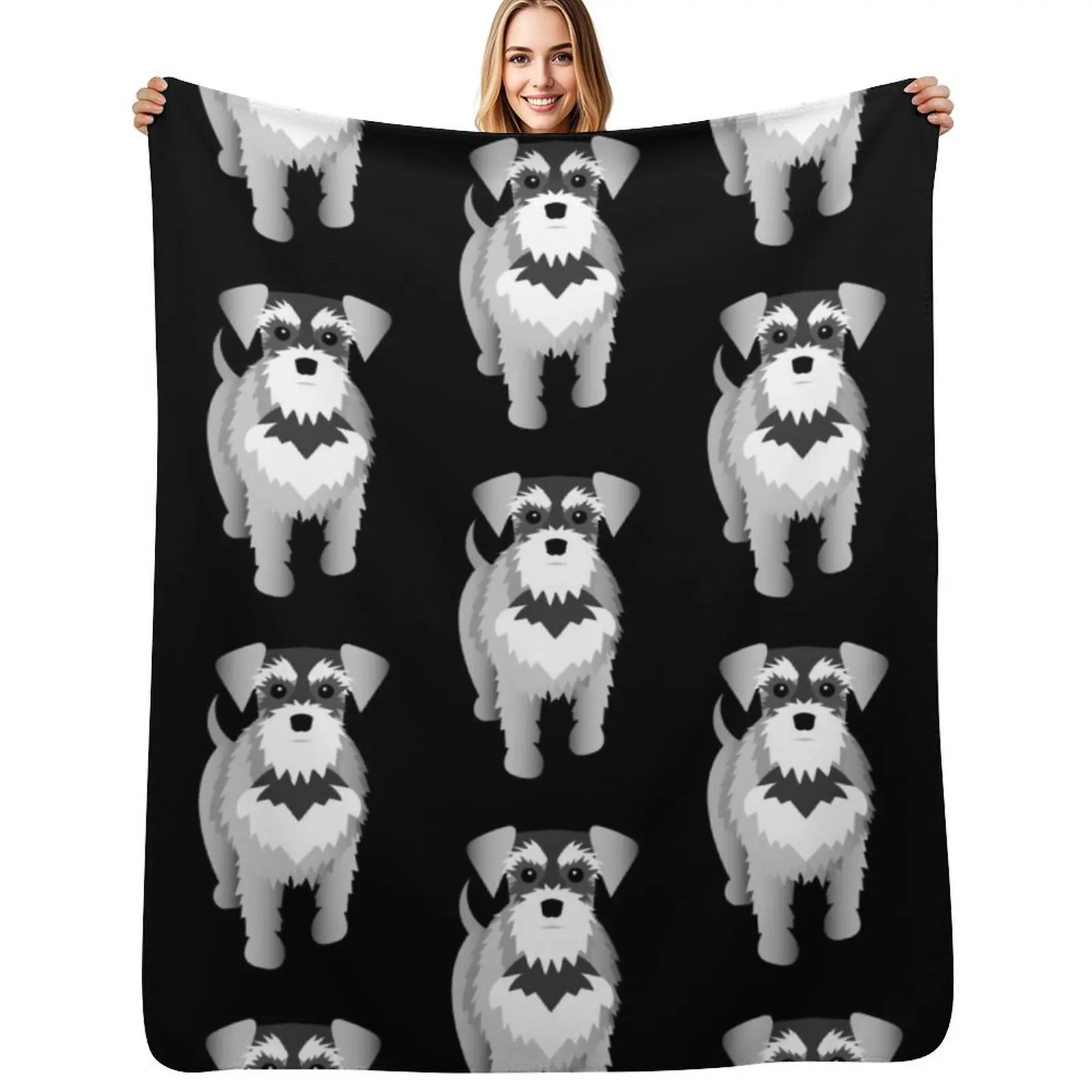 Schnauzer Throw Blanket Warm Comfortable Blanket Gift for Parents Friends