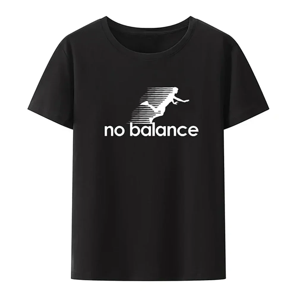 Women\'s Clothing No Balance Printed T-Shirt For Men Graphic Print Casual Cotton T-Shirt Fun Comfortable Creative Novelty ROLI