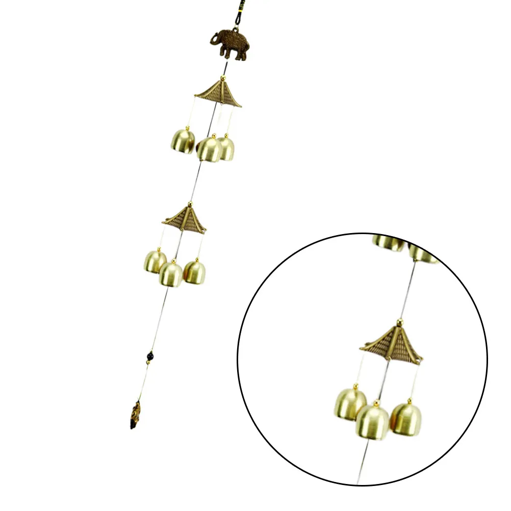 Elephant Shaped Wind Chime Made of Oxidation Resistant Alloy Bronze Style Harmonious Peaceful Melody Home Decor Garden Ornament